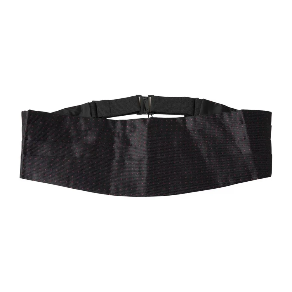 Dolce & Gabbana Men's Black Belts, One Size, Silk Dotted Cummerbund Belt
