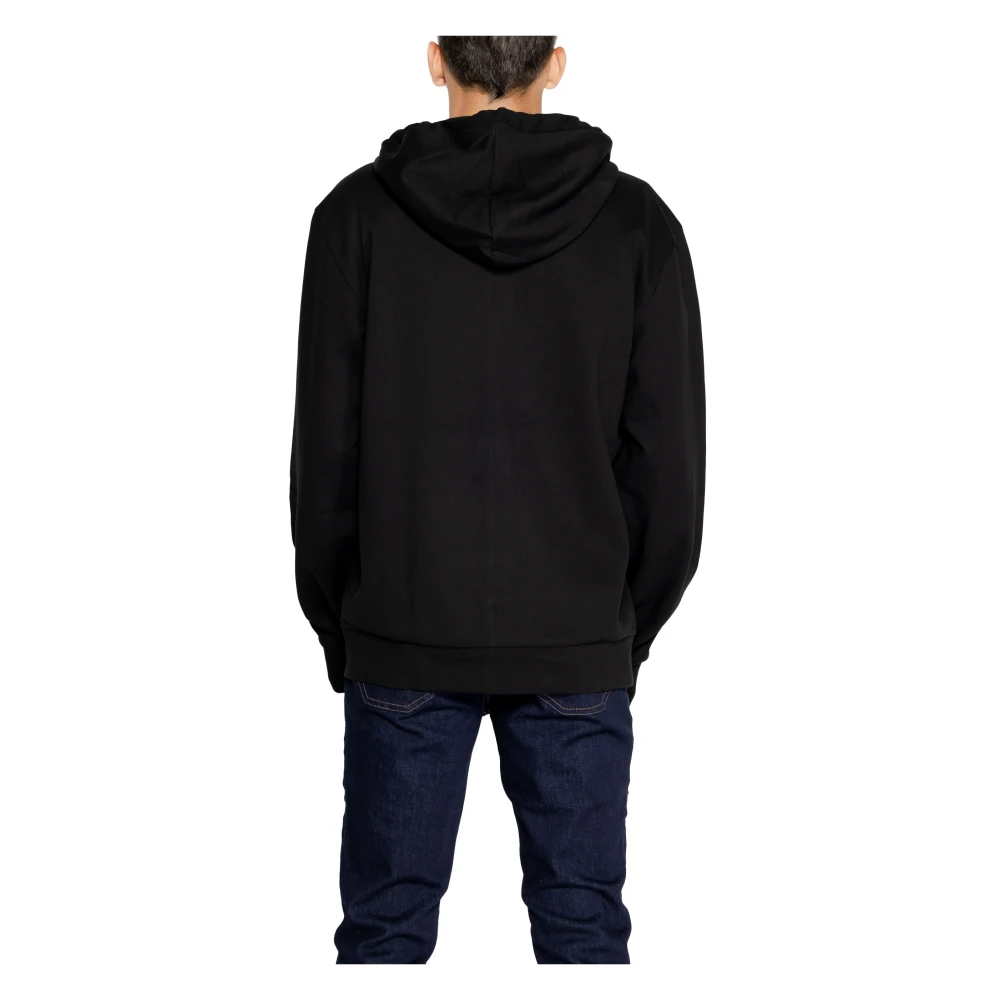 Emporio Armani Zwarte Zip-Up Hoodie met Zakken Black Heren