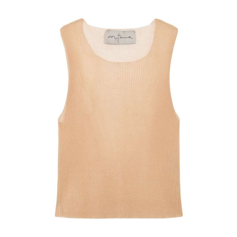 Cortana Orange Silk Knit Top Giulia