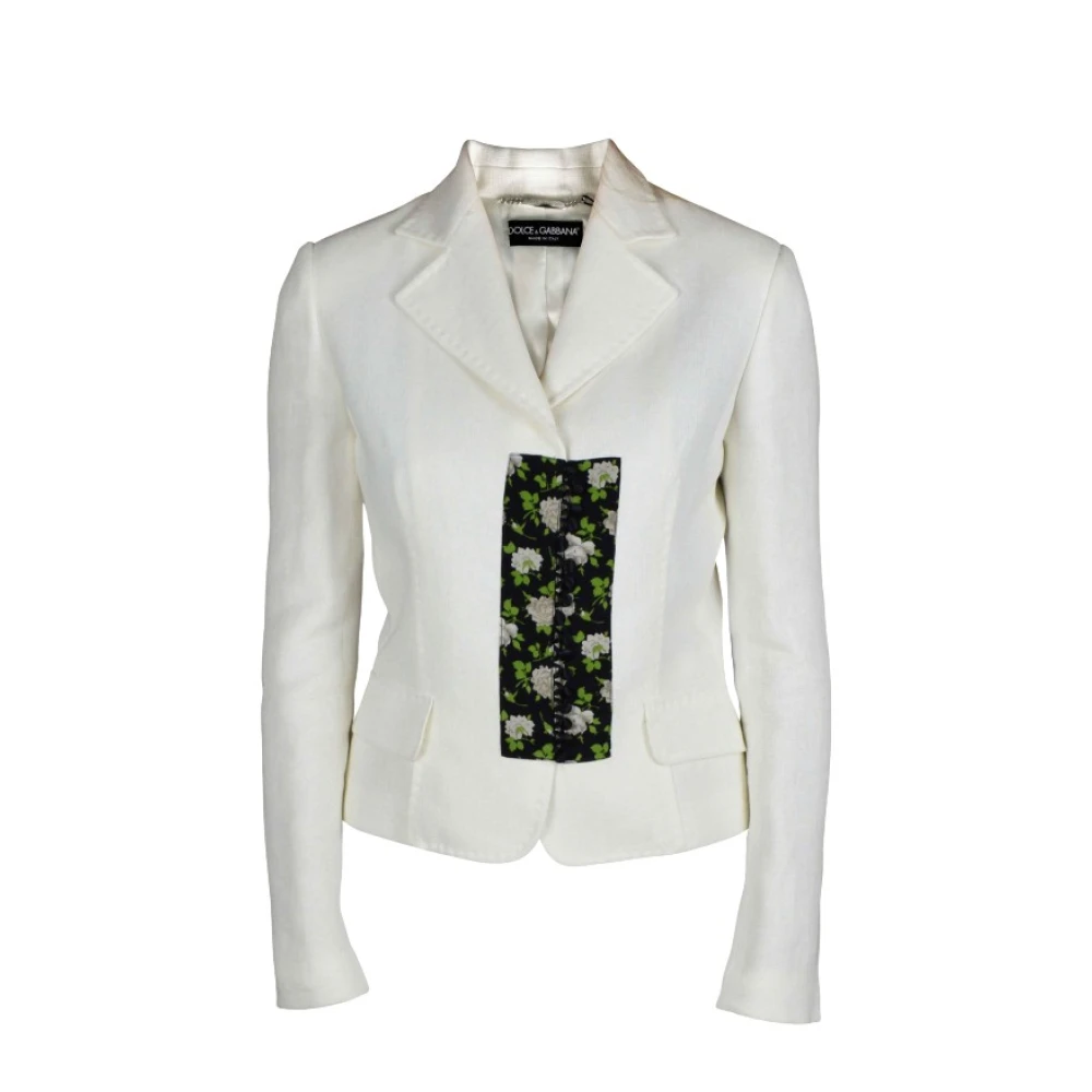 Dolce & Gabbana Vit Blommig Kostym White, Dam