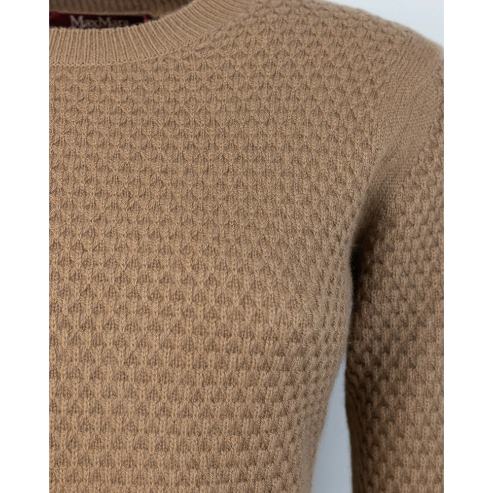 Max Mara Studio Kasjmier Crewneck Trui Bruin Brown Dames