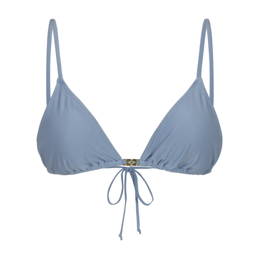 Ganni Zee Shine Bikini Top Blue Dames