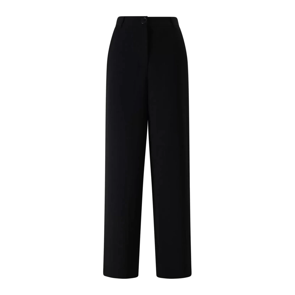 Armani Exchange Gabardine Front Button Broek Zwart Black Dames