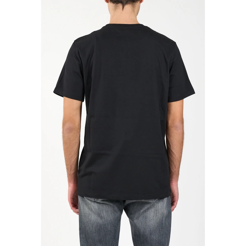 Dondup Jersey T-shirt met flocklogo Black Heren