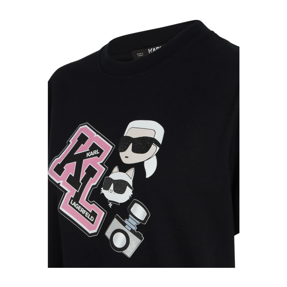 Karl Lagerfeld Zwarte Karlito Choupette T-shirt Black Dames