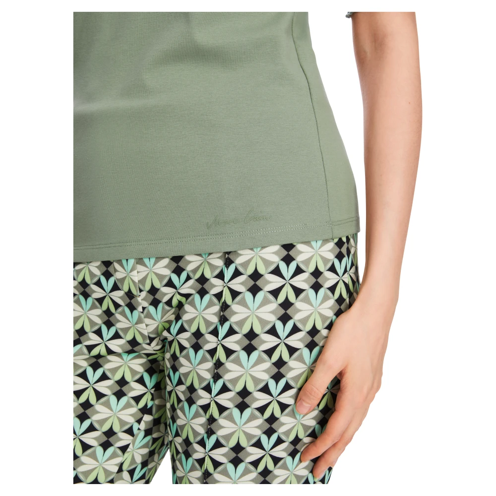 Marc Cain Casual Turn-up Sleeve T-Shirt Green Dames