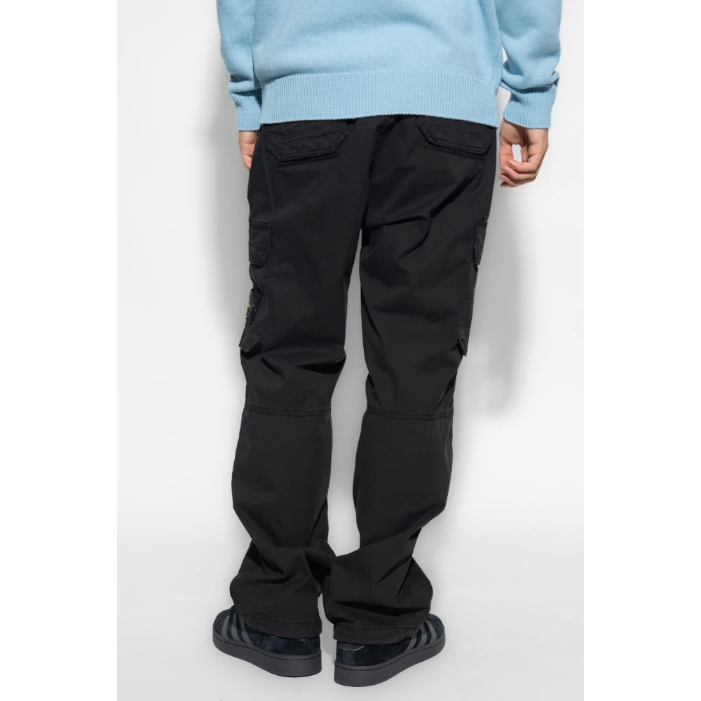 Stone Island Broek met logo Black Heren
