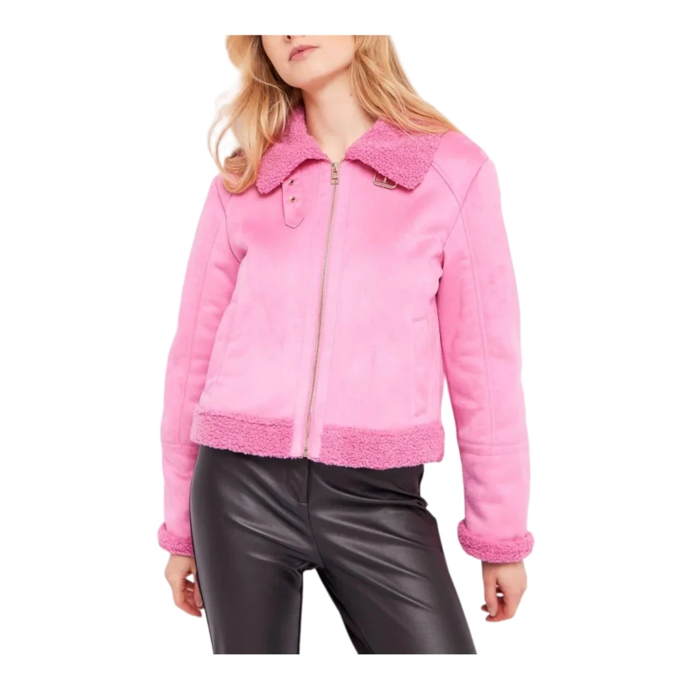 Gaudi Faux Leather Jacket Pink Dames