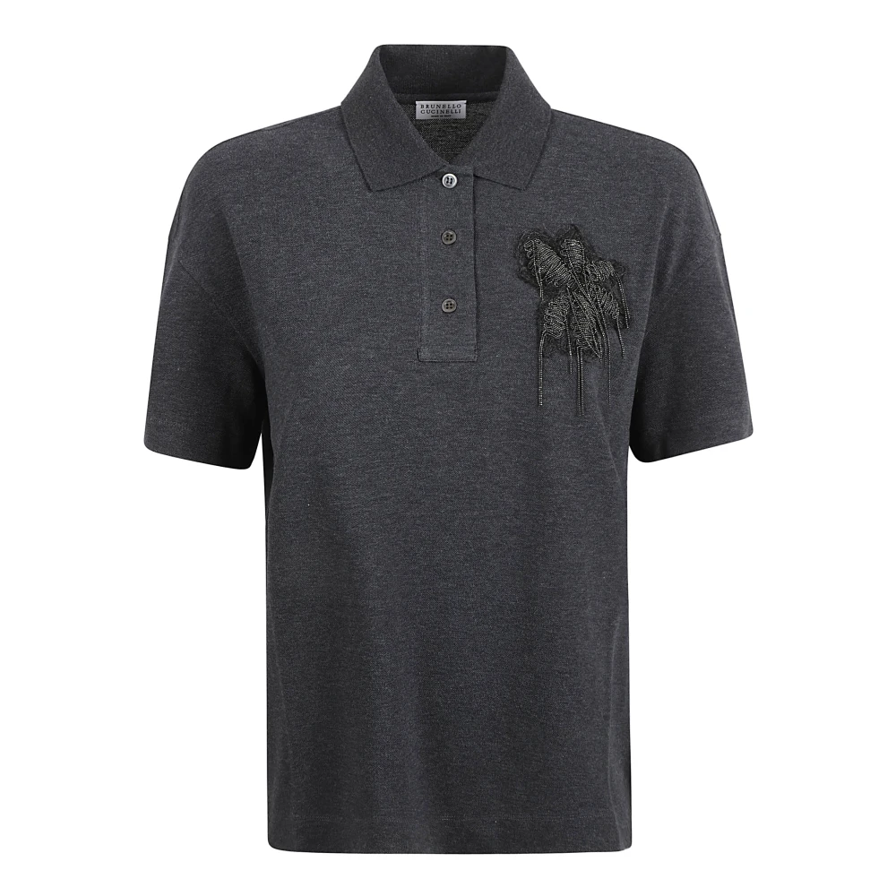 BRUNELLO CUCINELLI Antraciet Polo T-shirt Collectie Gray Dames