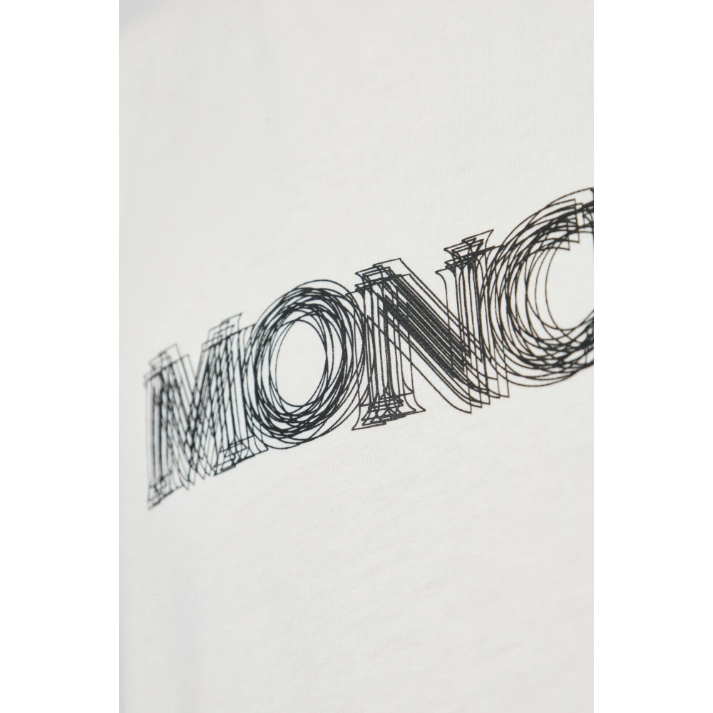 Moncler T-shirt met logo Beige Heren