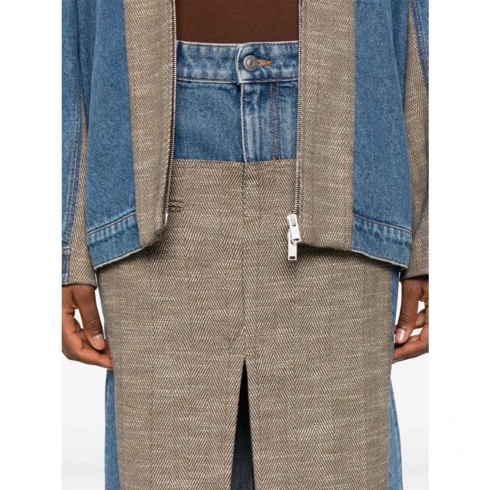 Stella Mccartney Blauwe Denim Tweed Rok Blue Dames