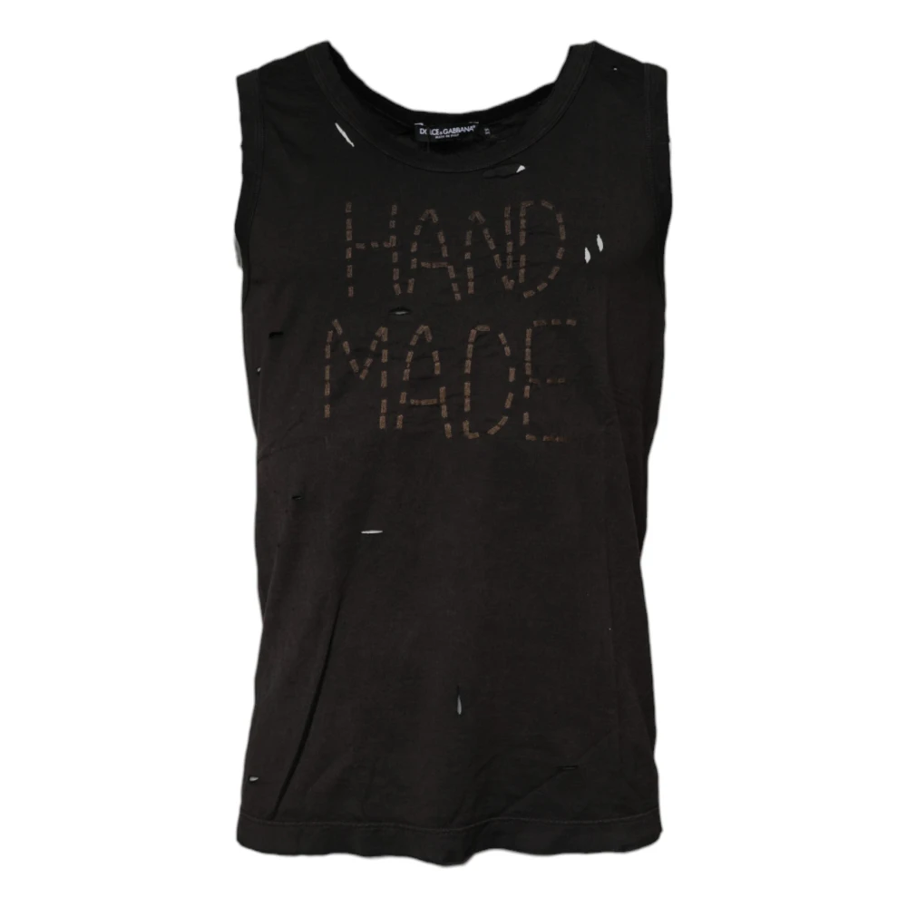Dolce & Gabbana Women's Black Sleeveless Tops, L, Sleeveless Tank Top