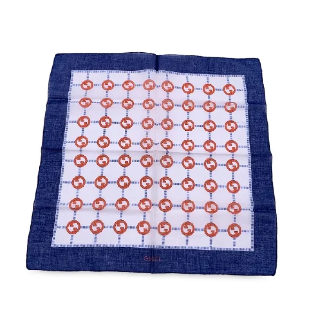 Gucci Vintage Pre-owned Cotton scarves Blue Dames