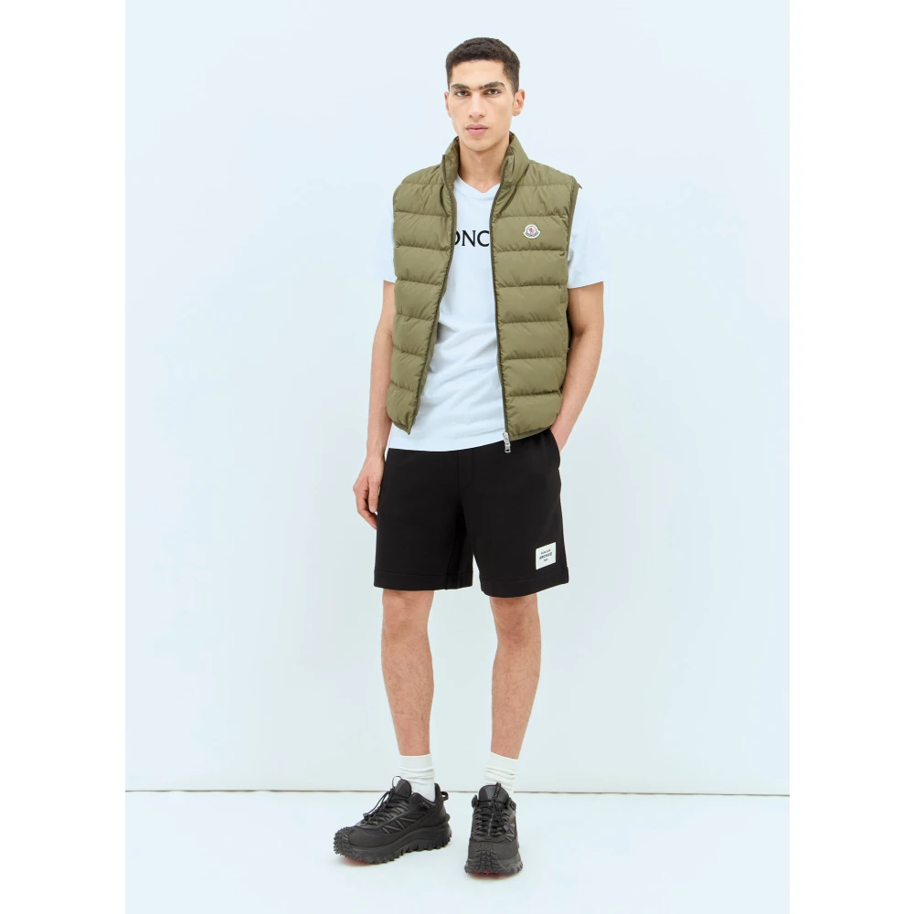 Moncler Fleece Logo Patch Shorts Black Heren