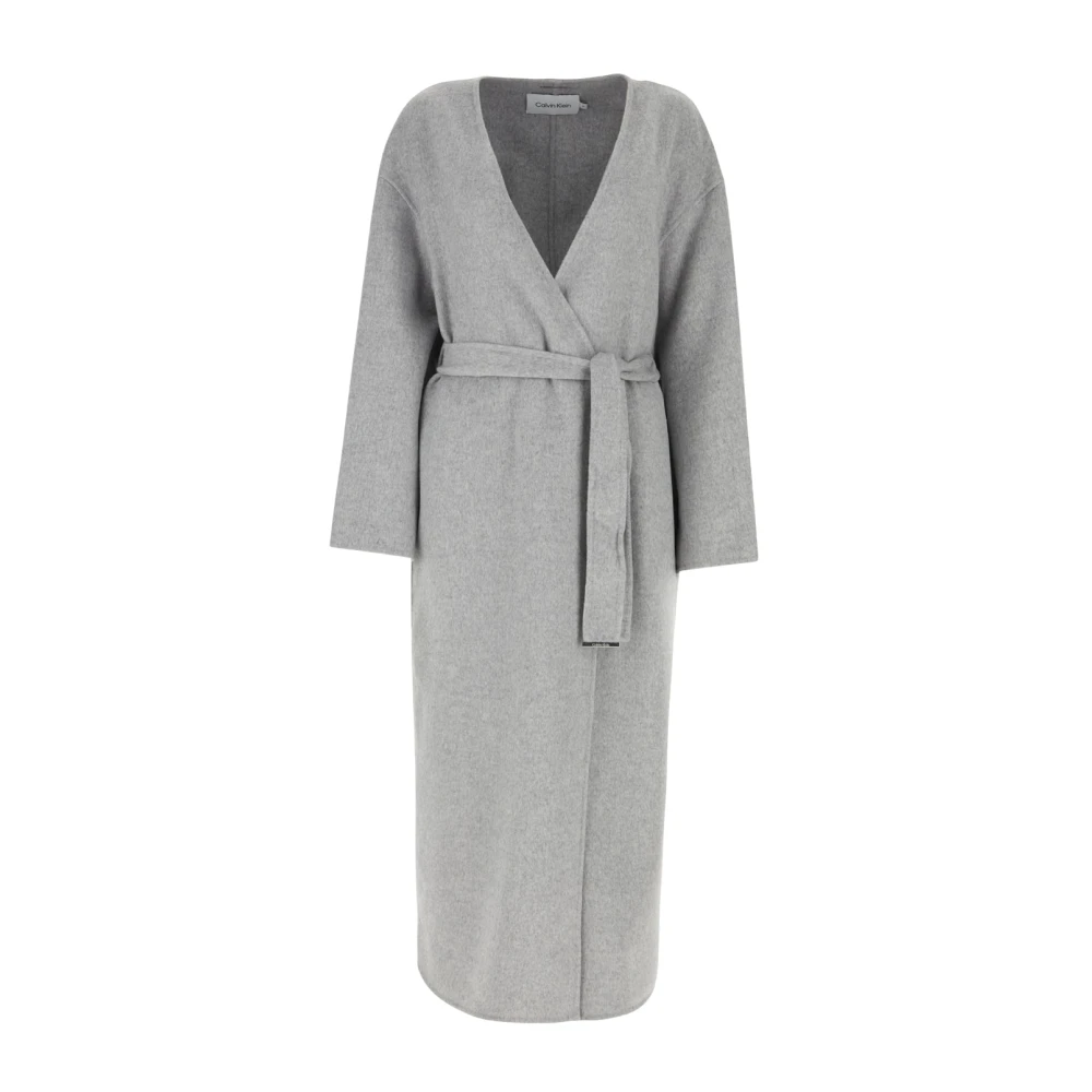 Calvin Klein Wollen Jas Gray Dames