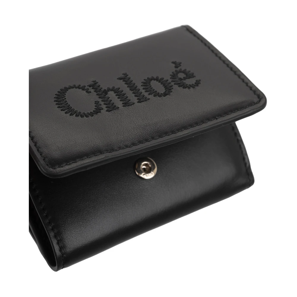Chloé Zwarte Trifold Mini Portemonnee Black Dames