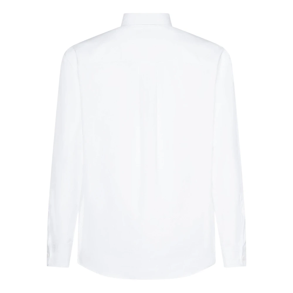 Dsquared2 Witte Katoenen Popeline Shirt Logo Print White Heren
