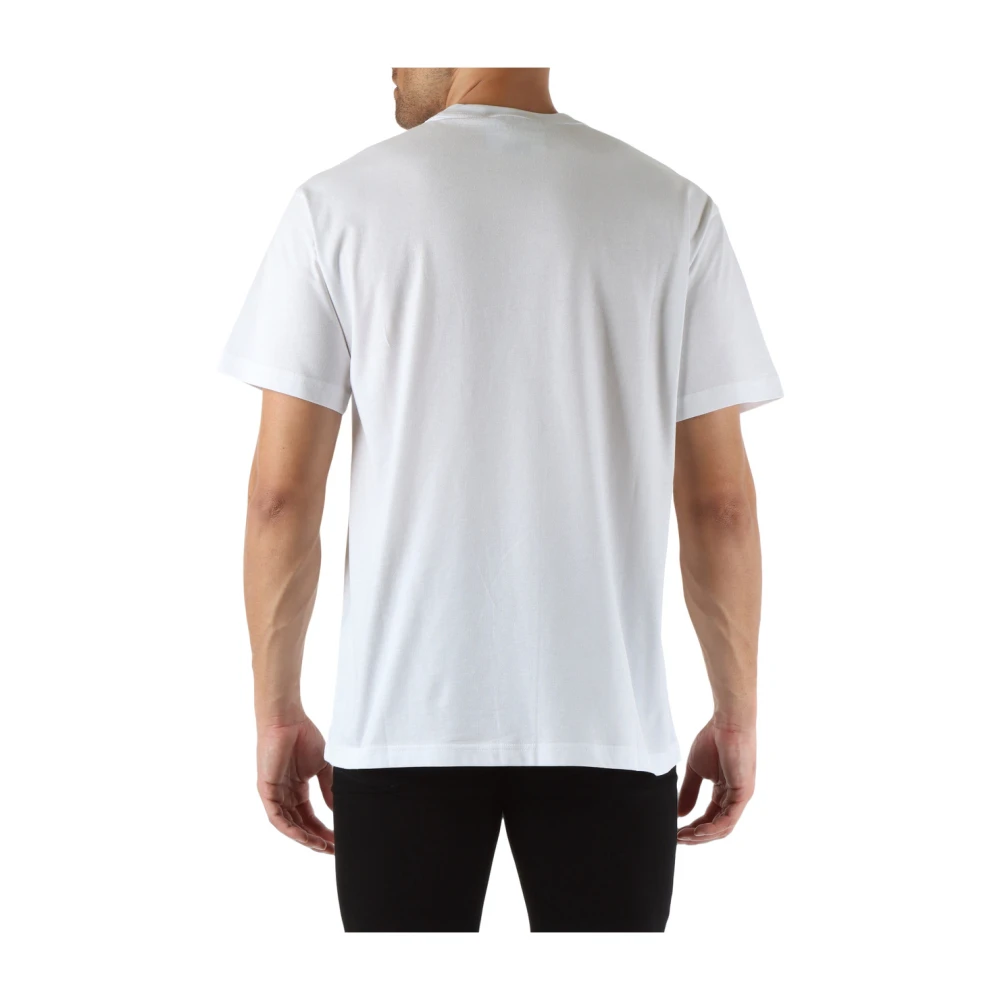 Versace Jeans Couture Regular Fit Katoenen T-shirt met Voorzak White Heren