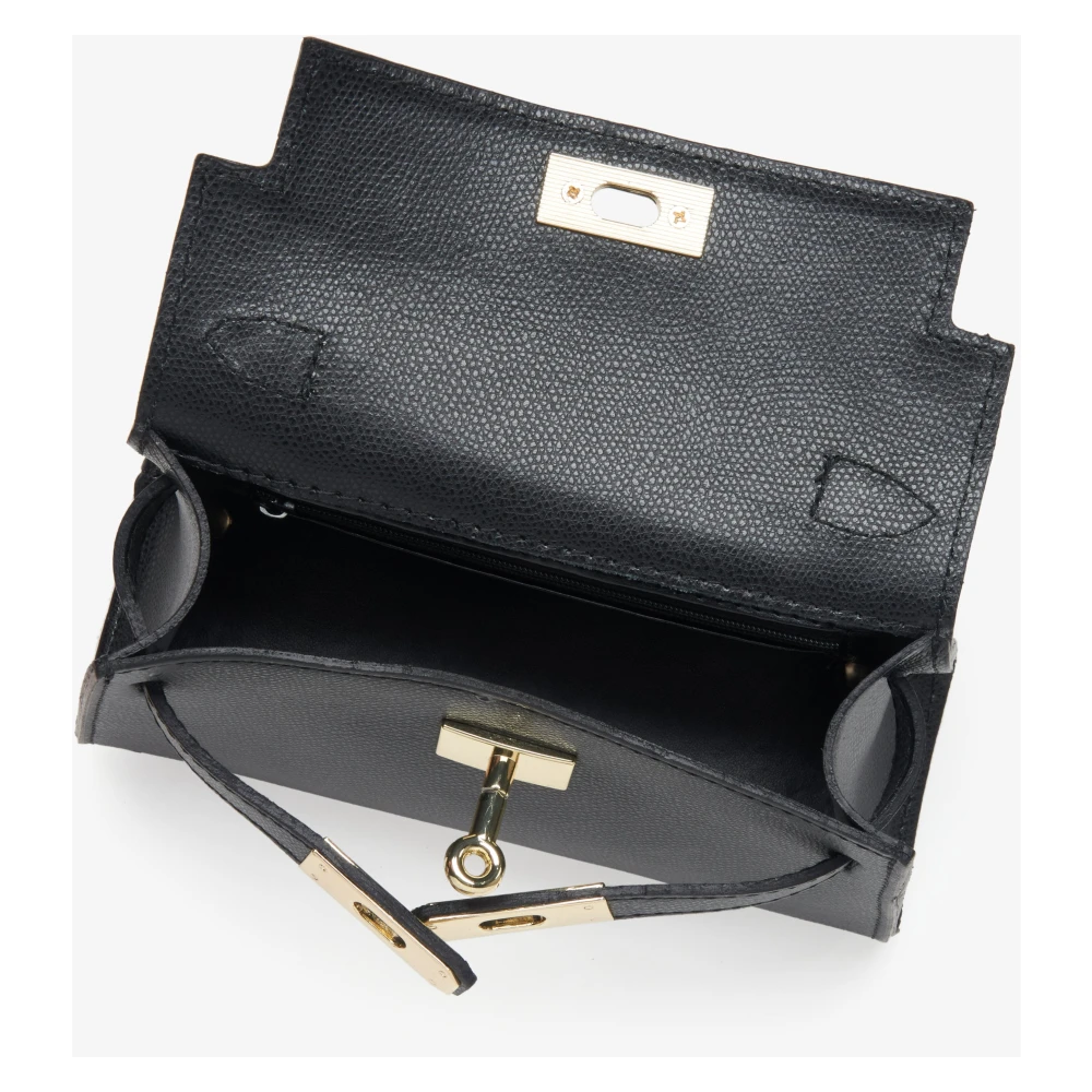 Estro Zwarte Satchel Handtas voor vrouwen gemaakt van Premium Italiaans Echt Leer Black Dames