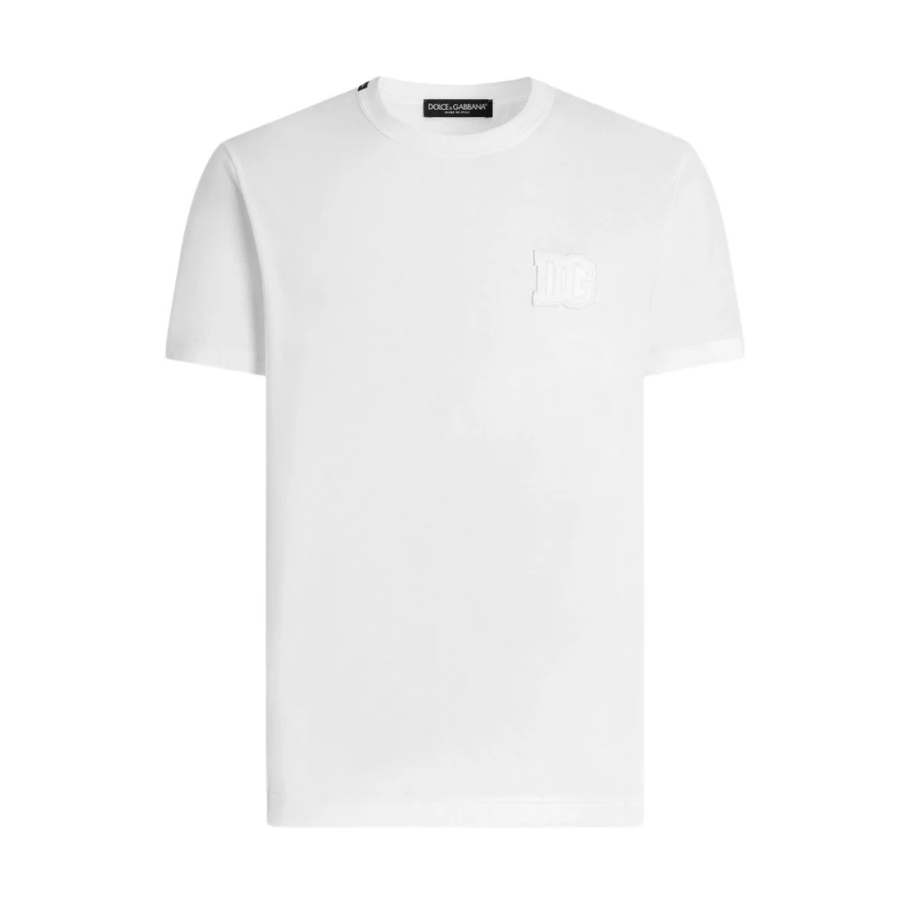 Dolce & Gabbana Homme Blanc Tops, Taille: S T-Shirt Avec Imprimé
