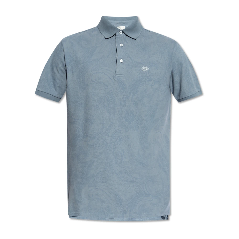 ETRO Polo met logo Blue Heren