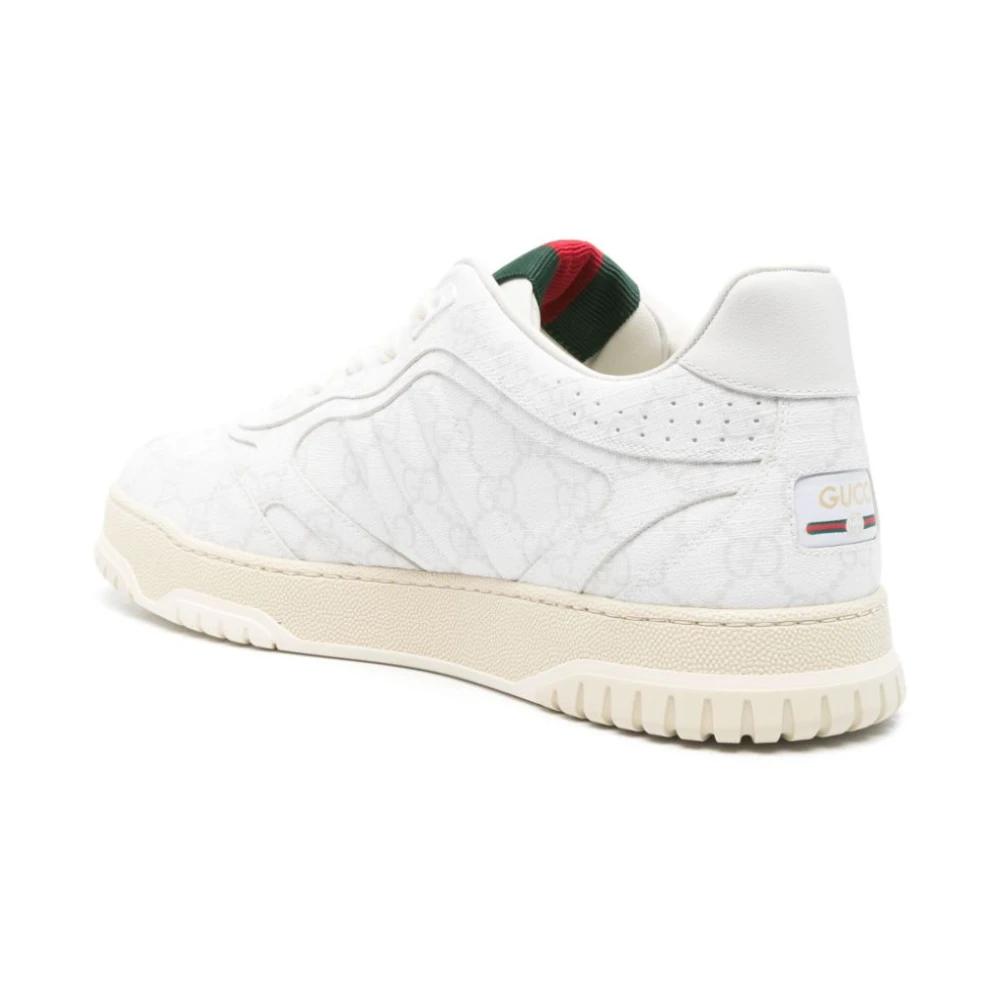 Gucci Witte lage sneakers met GG Supreme-stof White Heren