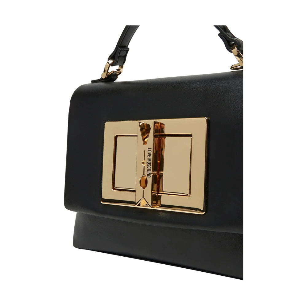 Moschino Zwarte handtas met gouden details Black Dames
