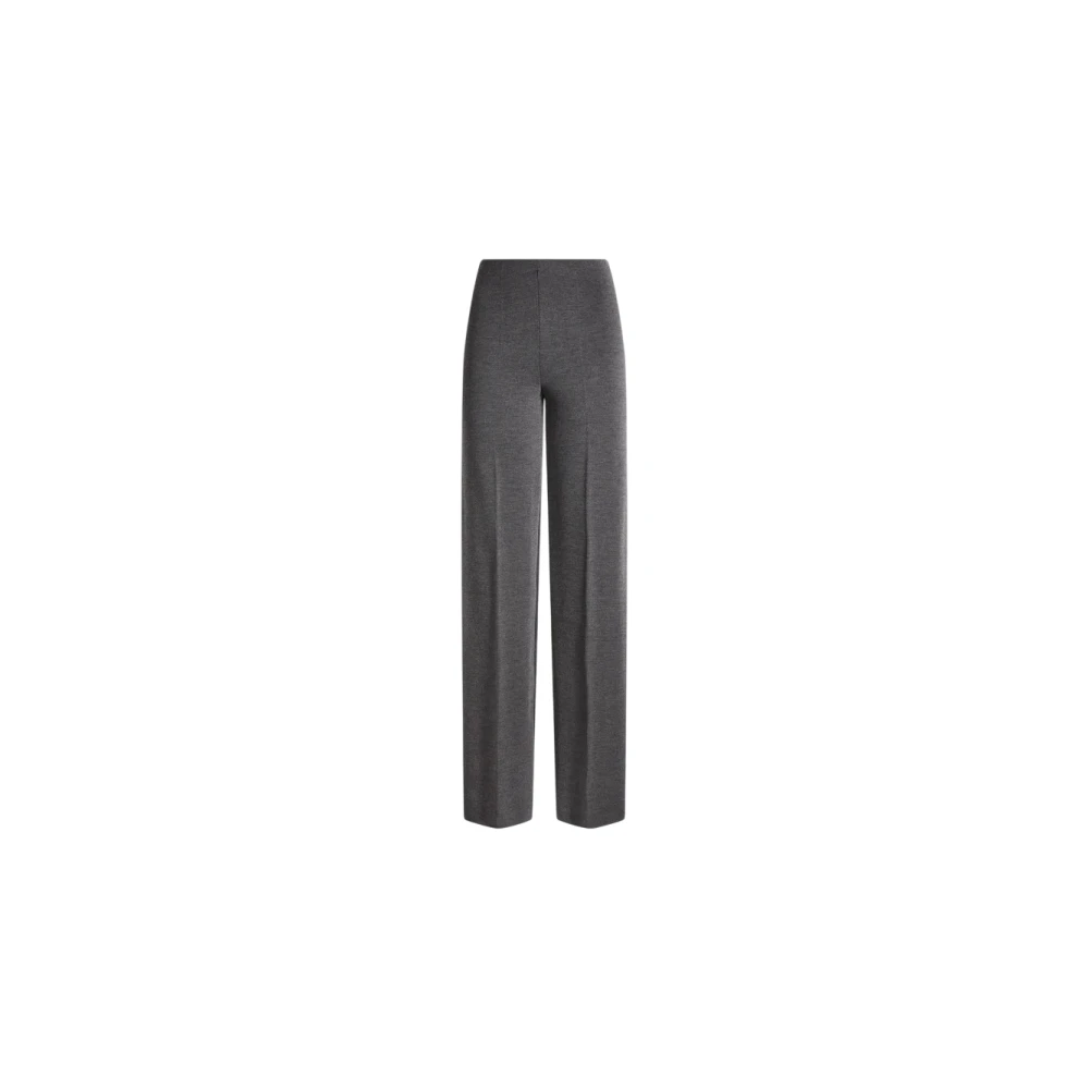 Circus Hotel Wollen Flared Broek met Elastische Taille Gray Dames