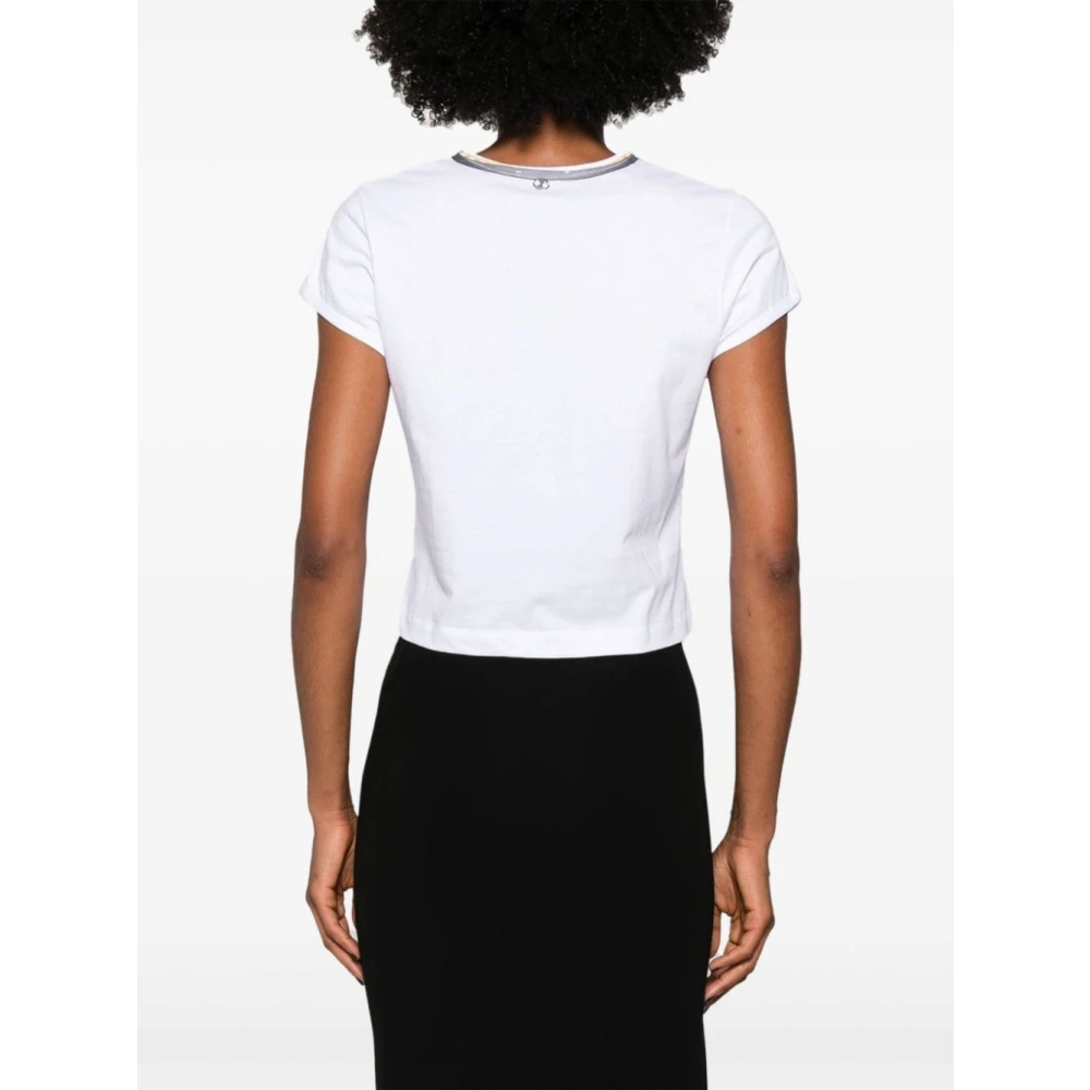 Paco Rabanne Witte Katoenen Camera Print T-shirt White Dames