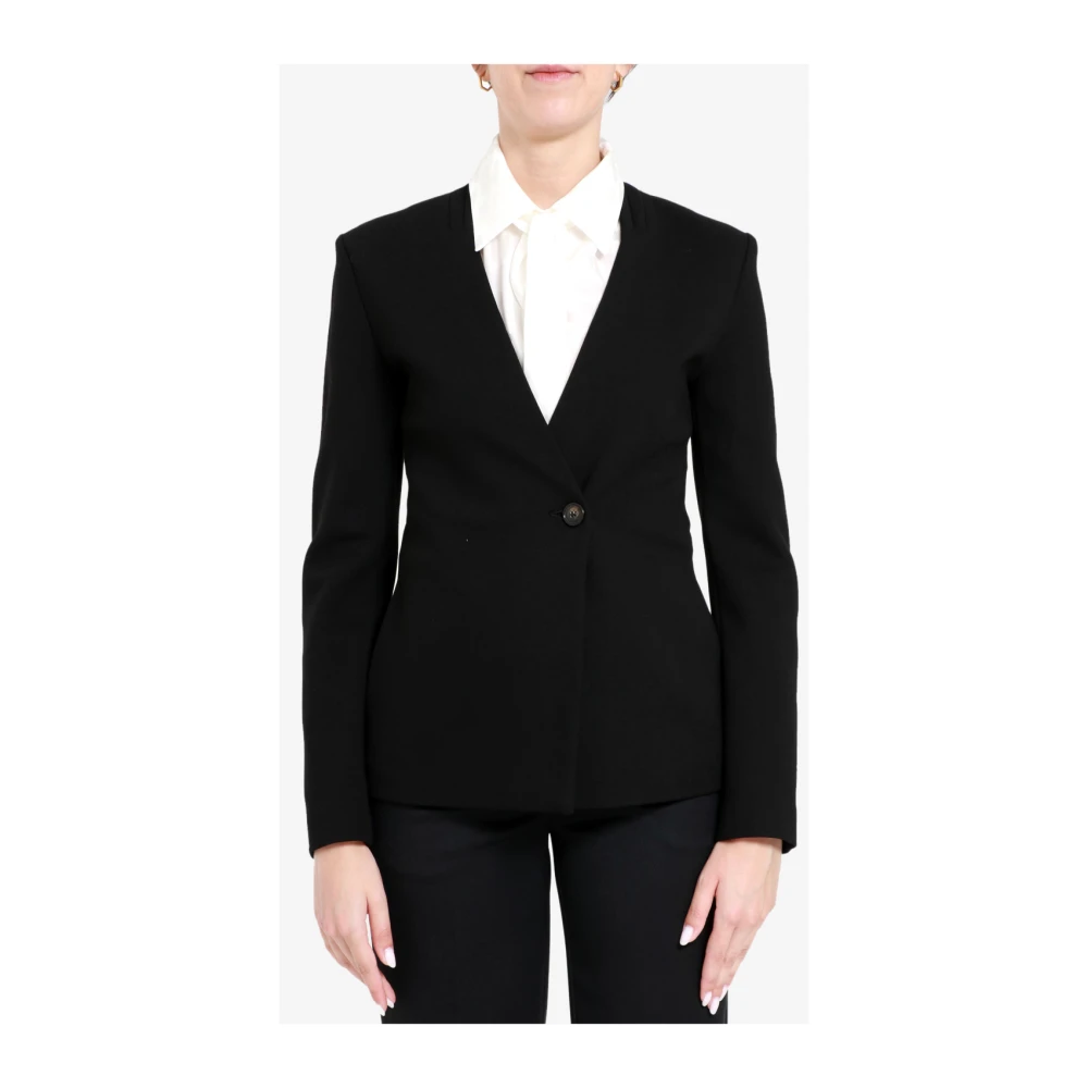 Erika Cavallini Zwarte Milano Stitch Jas Diepe V Black Dames