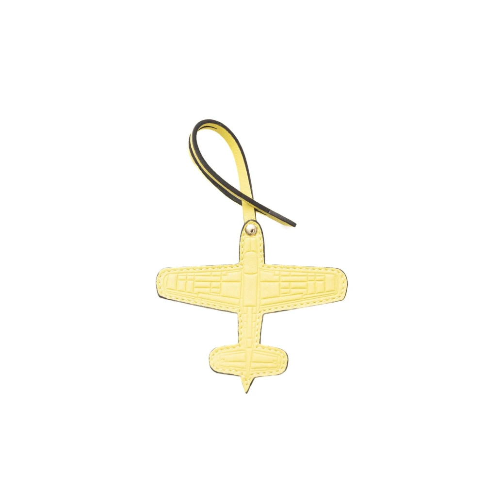 Trussardi Läder Nyckelring Dam Accessoarer Yellow, Unisex