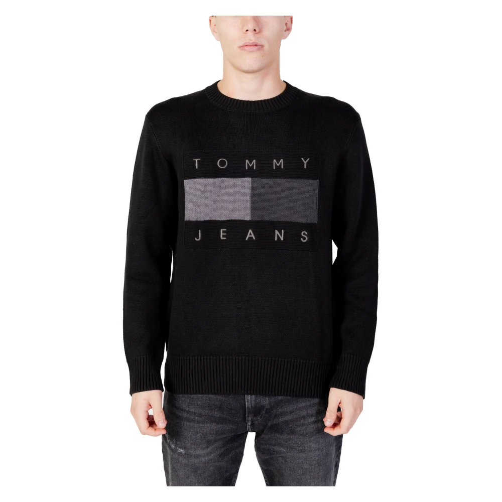 Tommy Jeans Tonal Flag Trui Black Heren