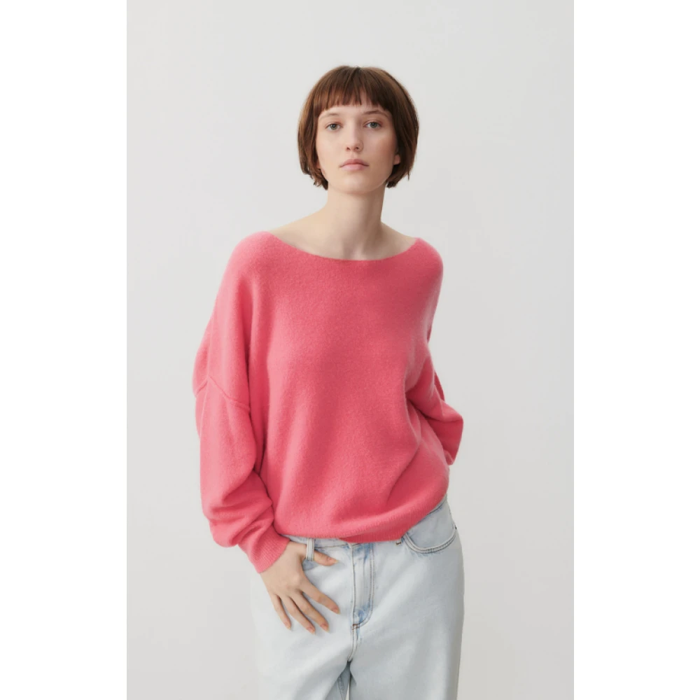 American vintage Damsville Boothals Trui Pink Dames