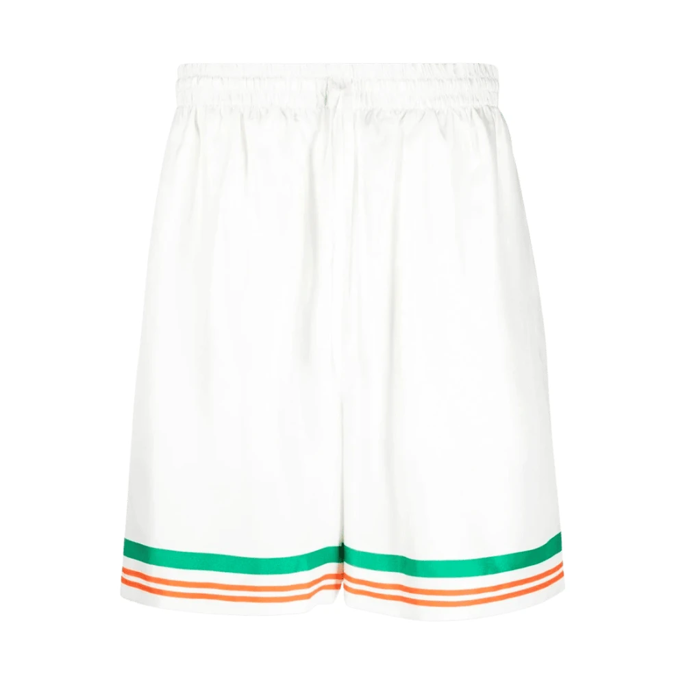 Casablanca Tennis Club Icon Zijden Shorts White Heren