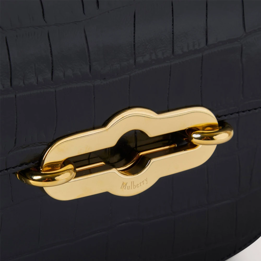 Mulberry Zwarte Glanzende Krokodil Satchel Black Dames