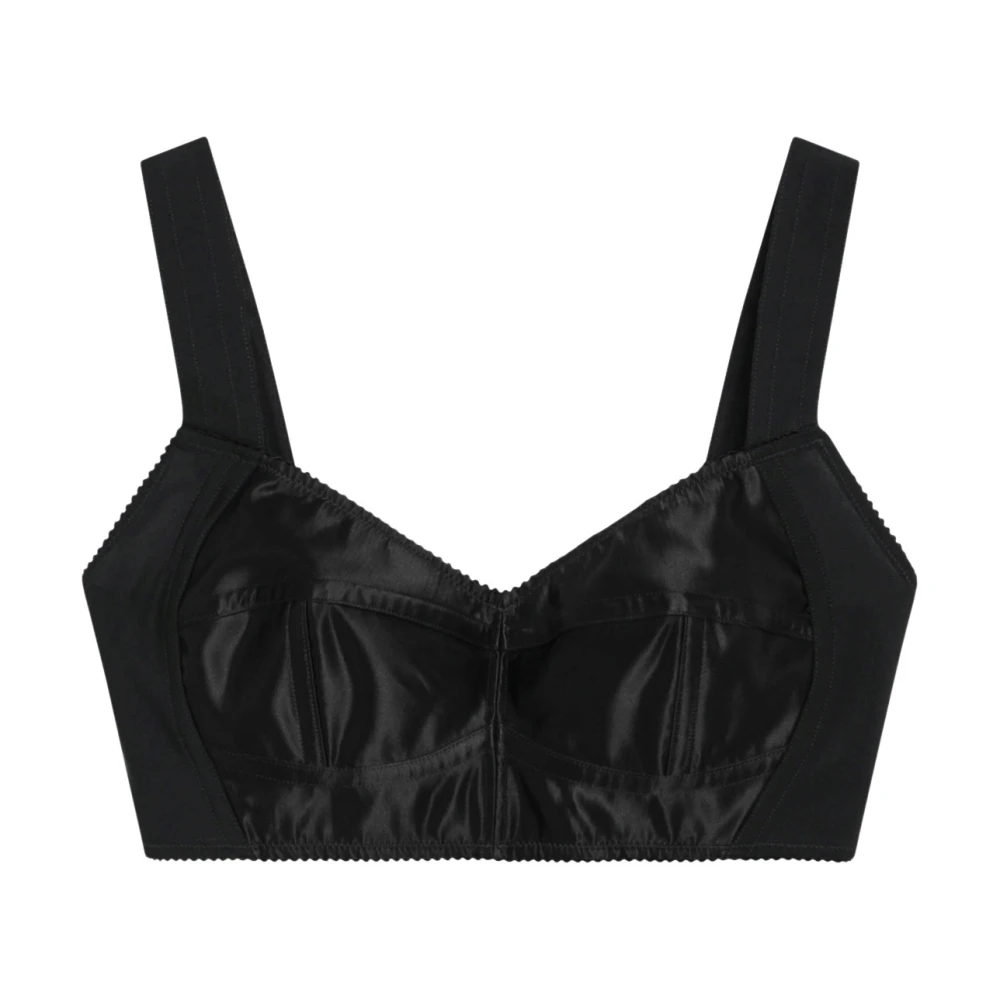 Dolce & Gabbana , Bras, Female, Black, Xs, Satin Bustier Top