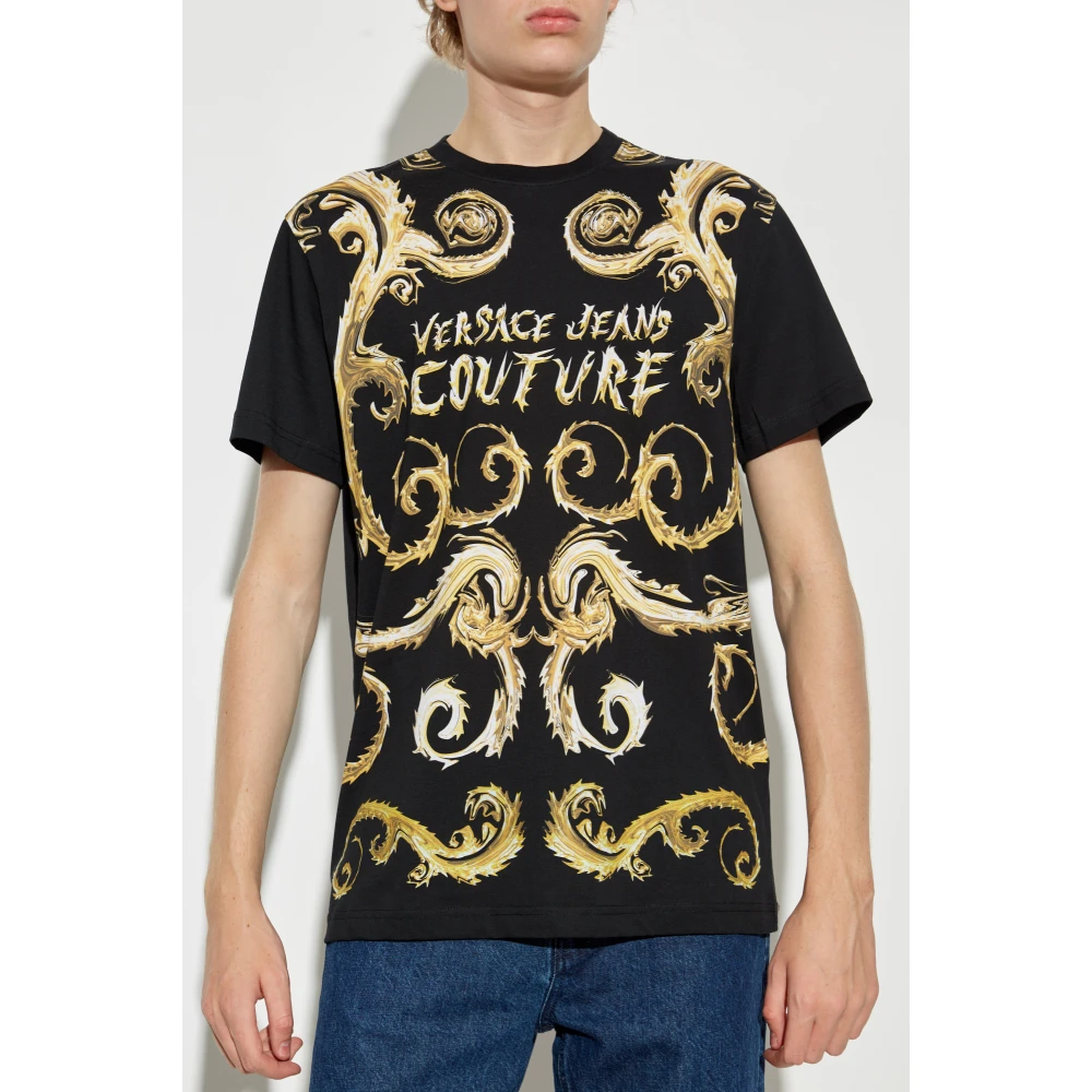 Versace Jeans Couture T-shirt met logo Black Heren