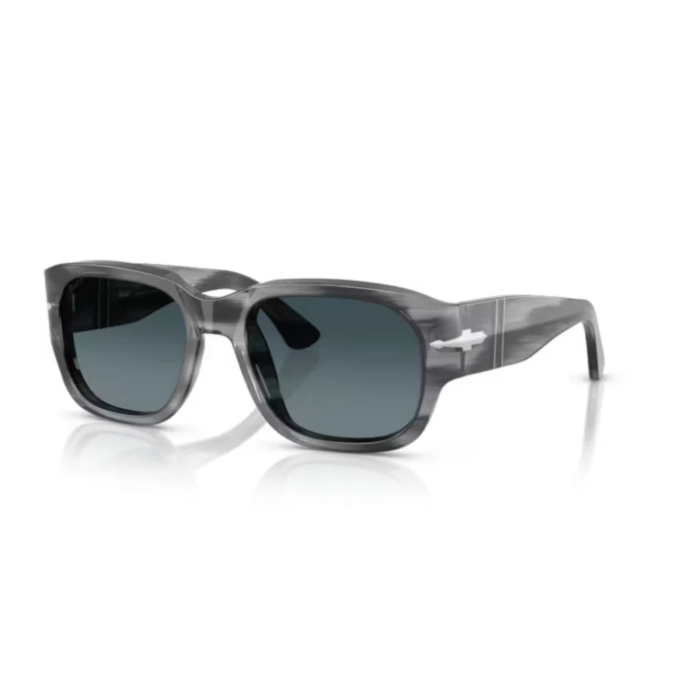 Persol Unisex Gray Sunglasses, 55 Mm, Classic Sunglasses With Green Lenses