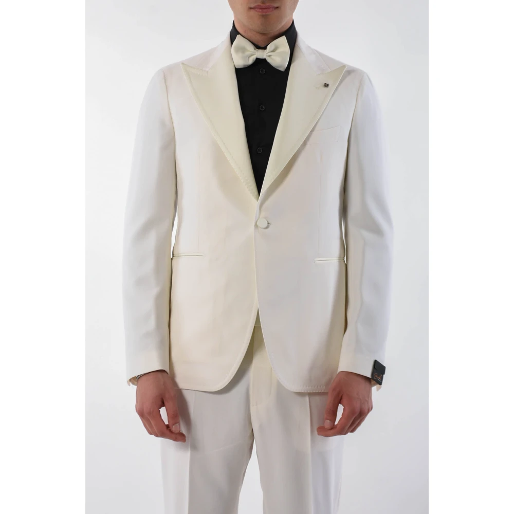Tagliatore Single Breasted Suits White Heren