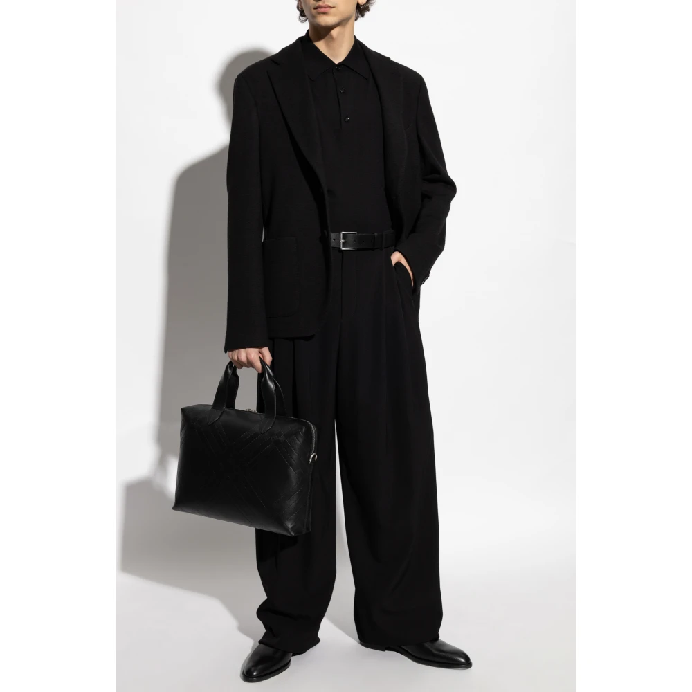 Burberry Wollen Polo Black Heren