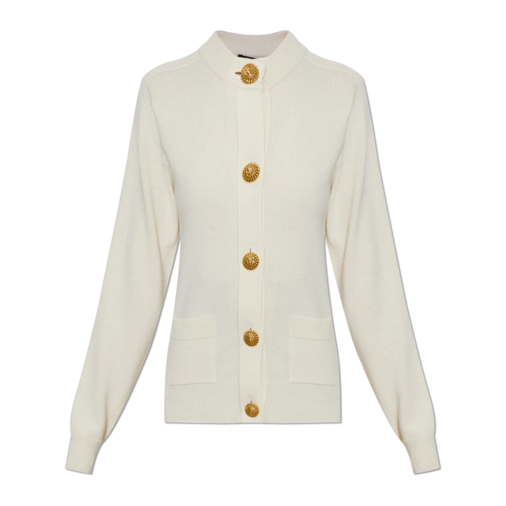 Balmain Beige Eco-Cashmere Cardigan - Female - Cashmere Knitwear - Xs - Knitwear