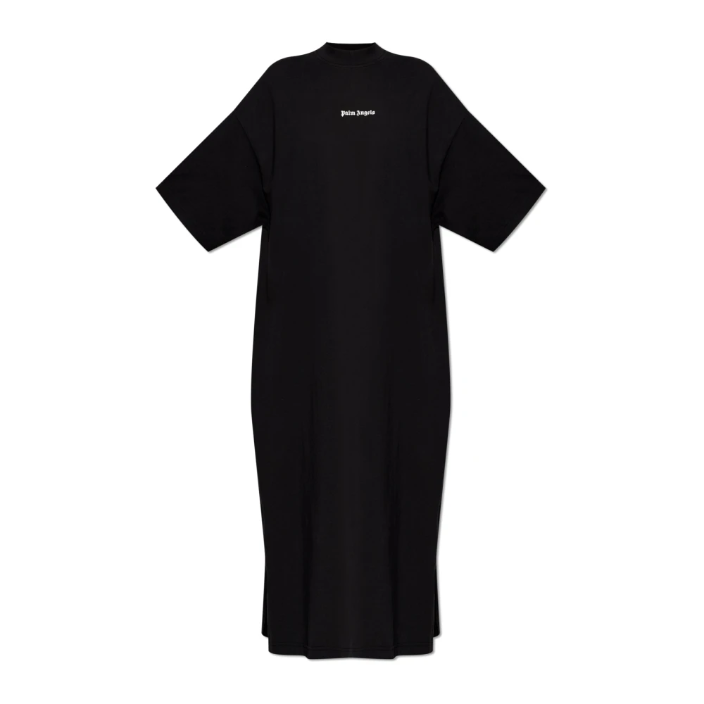 Palm Angels Black Midi Dresses, Female, Xs, Logo Dress