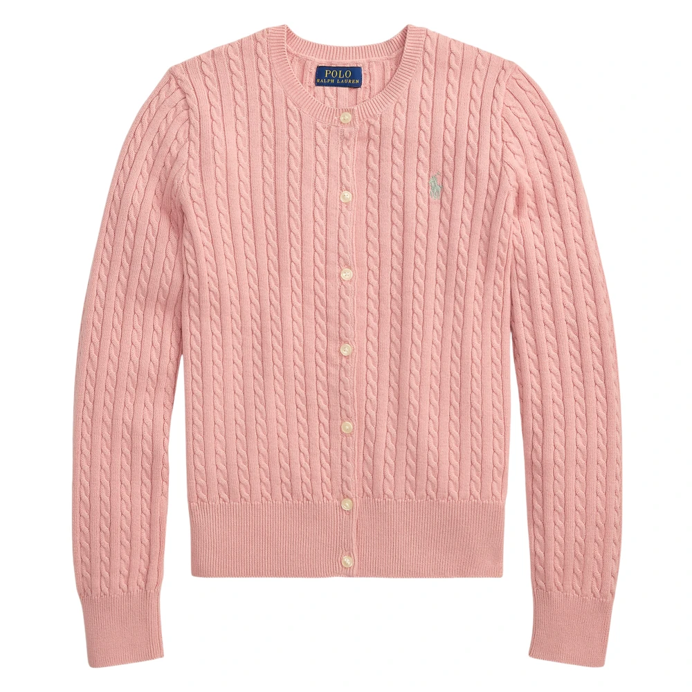Ralph Lauren Girls Pink Mini-Cable Cotton Cardigan - Kids Cardigans - 3 Y - Kids