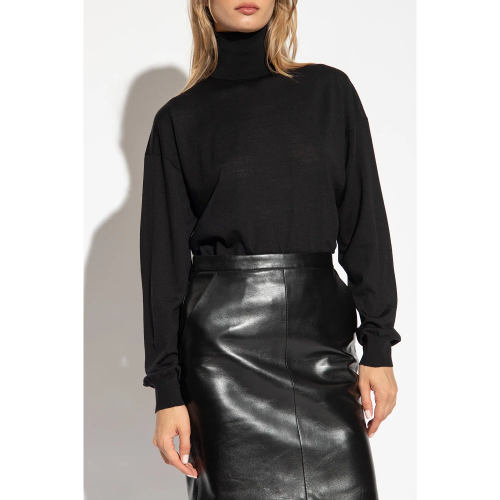 Saint Laurent Wollen coltruitop Black Dames