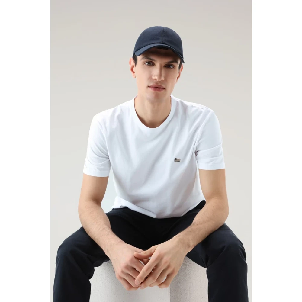 Woolrich Natuur Crew Neck T-Shirt White Heren