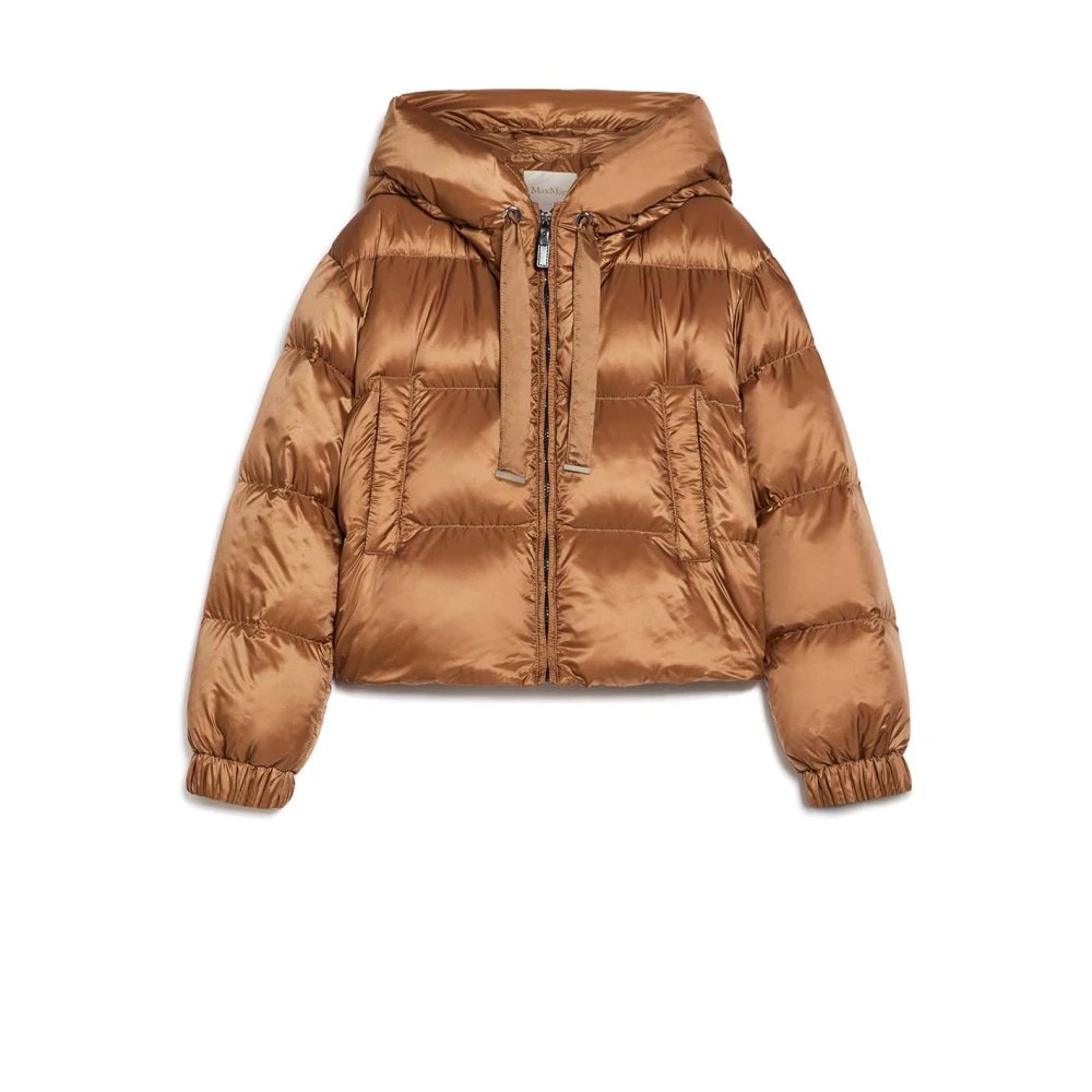 Max Mara Bruine Gewatteerde Donsjas Brown Dames