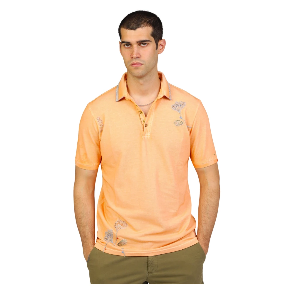 BOB Handgeborduurd Polo Shirt Orange Heren