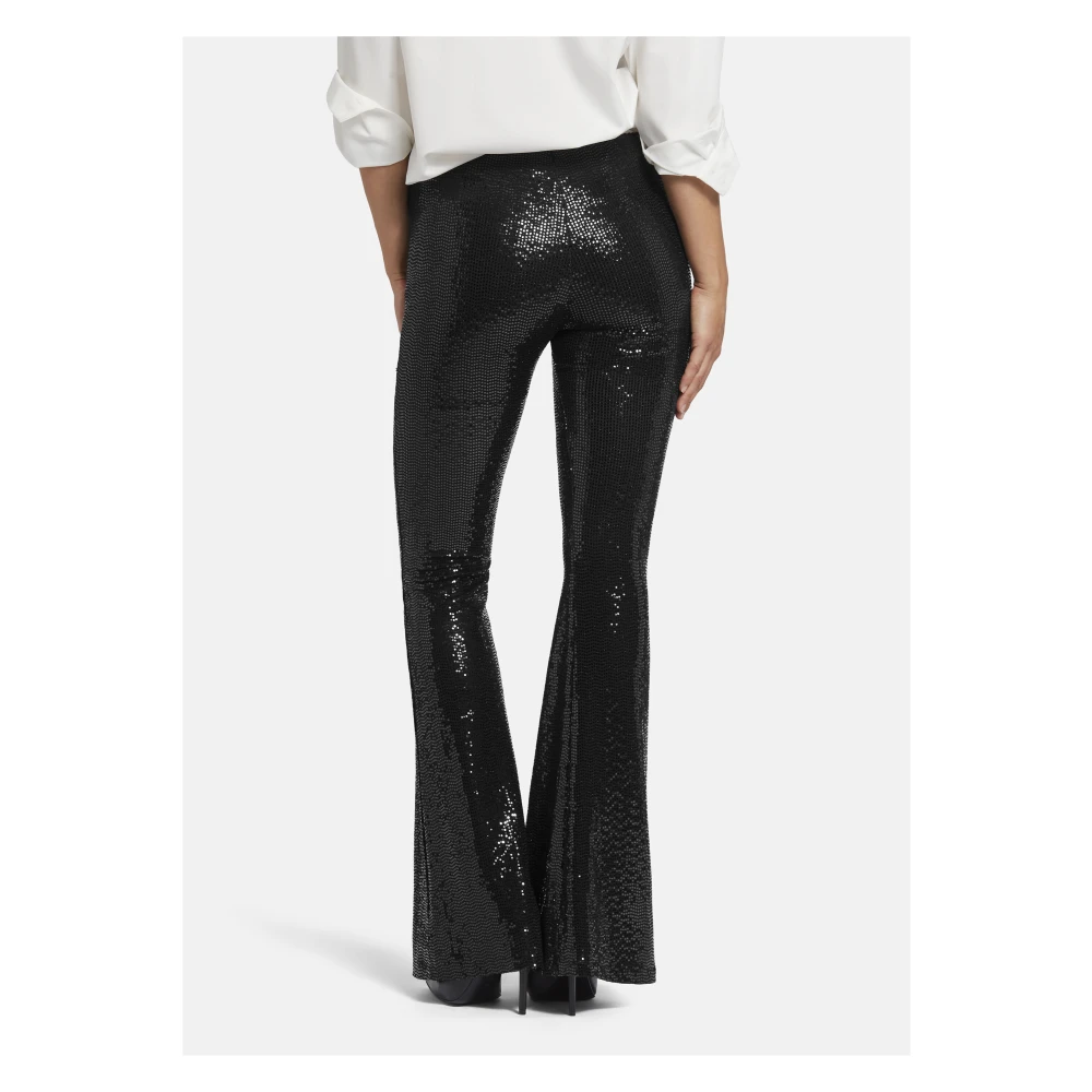 Nicowa Pailletten Flared Broek Vicowi Black Dames