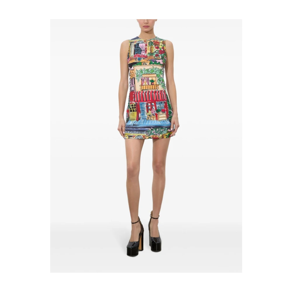 alice + olivia Metallic Draad Voorstrik Flare Jurk Multicolor Dames