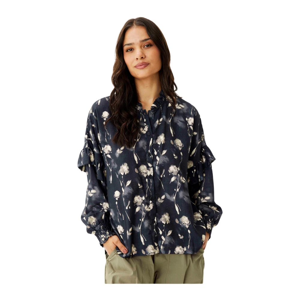 IN Front Honey Shirt met Ruchedetails Black Dames